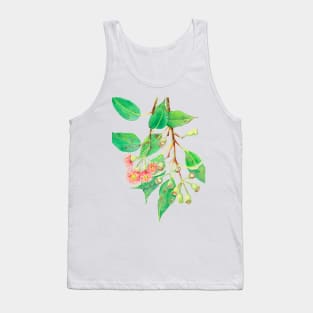 Eucalyptus branch with red flowers Tank Top